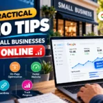 SEO specialist reviewing search performance and keyword rankings for a small business website.